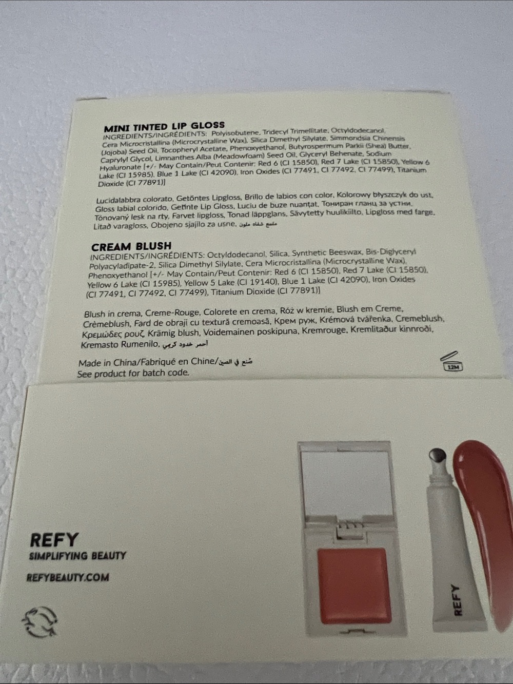 Refy Lip & Cheek Duo mini size: Tinted Lip Gloss & Cream Blush - Rosewood - Picture 2 of 3